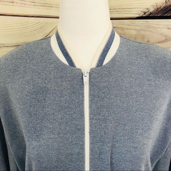 Vintage 90s Peter Popovitch Blue Sparkle Full Zip Sweatshirt - Picture 3 of 6